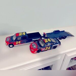 JEFF GORDON #24 CHEVY MONTE CARLO w/ 1994 DUALLY HAULER+CAR TRAILER 1:24 Scale